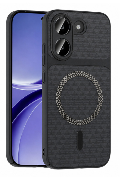 Coverzone Poco X8 Pro ile uyumlu Karbon Kaplama Telefon Kılıfı, MagSafe ile U...