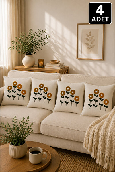 SEVMİŞ HOME Set of 4 Punch Throw Pillow Covers – Same Color and Pattern – Dec...