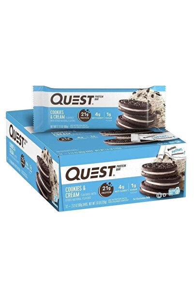 QUEST NUTRITION Quest Protein Bar Cookies & Cream 60g – Pack of 12