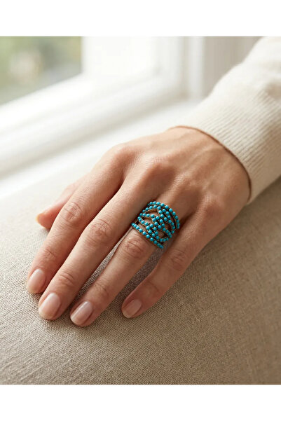 Dorvina Bronze Women's Ring Authentic Copper Jewelry Mini Turquoise Stone Des...