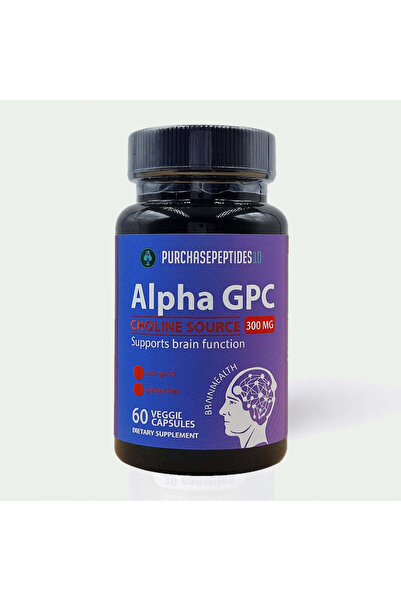 Purchasepeptideseco ألفا جي بي سي كولين لصحة الدماغ والذاكرة 300 ملغ 60 كبسولة