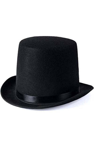 pınaxar Black Color Ringmaster Magician Hat Fedora Hat for Adults 15 cm