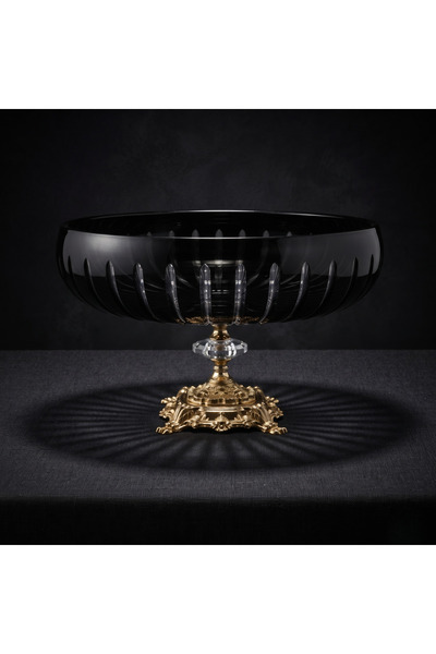 AKDEN STORE Crystal Cutting Decoration Handcrafted Avant-Garde Bowl 28 cm - Aura Series