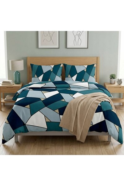NO BRAND SET DE AȘTERNUTURI 220x200 + 2 FEȚE DE PERNĂ 70x80 BUMBAC SATINAT - ...