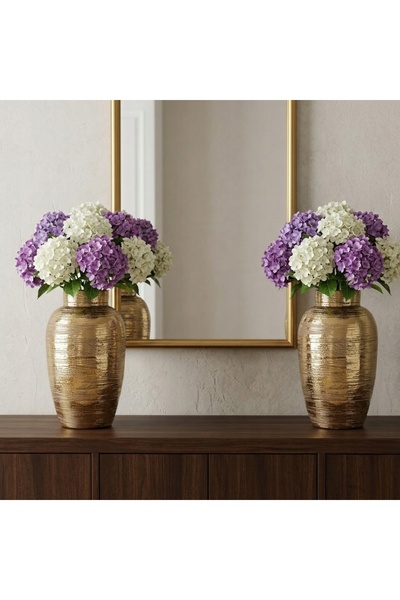 NO BRAND Vază ceramică pentru flori, decorațiune, elegantă, 38 cm, aurie.