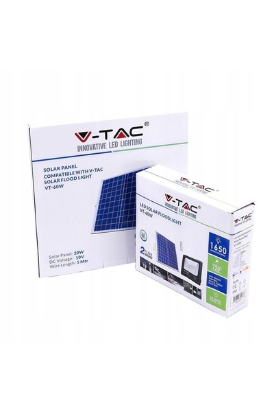 NO BRAND Proiector Solar LED V-TAC 20W IP65 VT-60W 6000K 1650lm