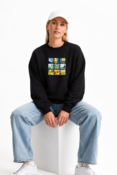 Grafftee Clothing Van Gogh Themed Art Design Printed Sweatshirt Oversize Fit ...
