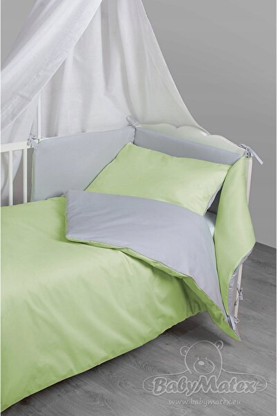 NO BRAND Lenjerie de pat din bumbac 100x135 gri lime, cu două fețe, pentru pă...