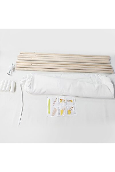 NO BRAND Cort tip teepee pentru copii 120x120x130cm, pânză albă, cadru din le...