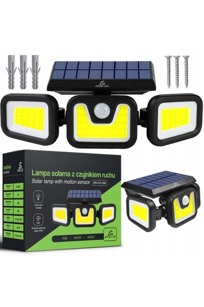 NO BRAND Lampă LED solară 3 în 1 pentru exterior, stradă și grădină, cu senzo...