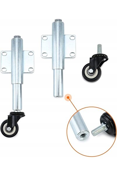 NO BRAND Rolă de ușă cu arc pentru uși grele, 2 bucăți, 50 mm, 60 kg, rolă de...