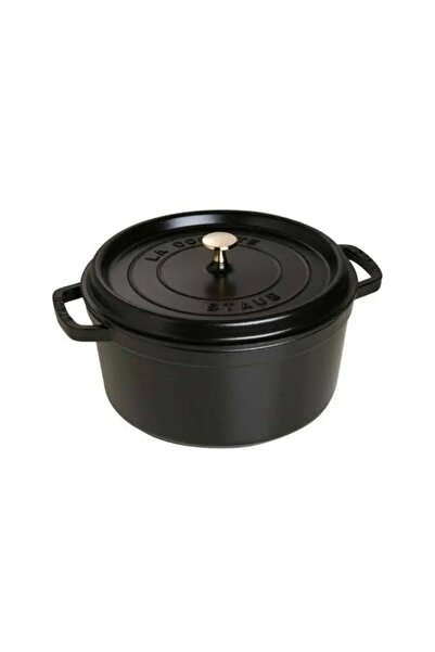 NO BRAND Staub La Cocotte Oală Olandeză Rotundă din Fontă, 2.6 Litri, Negru