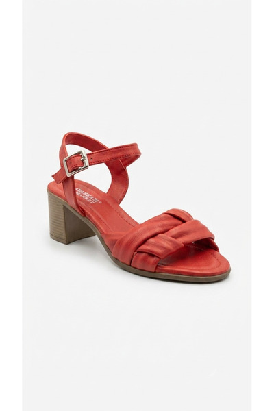 Ustalar Ayakkabı Çanta Red women's genuine leather heeled sandals 617.1563