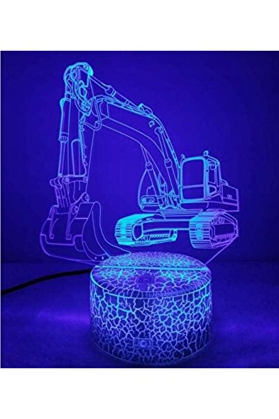NO BRAND LAMPĂ DE NOAPTE 3D EXCAVATOR CONSTRUCȚII 16 CULORI + TELECOMANDĂ