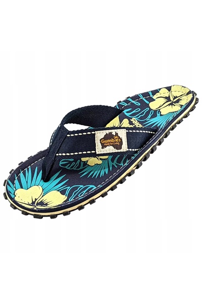 GUMBIES Șlapi din pânză Japaneseki Islander - hibiscus albastru 47