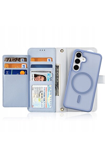 Dux Ducis Husă pentru Samsung Galaxy S25+ din piele Lawa, albastră