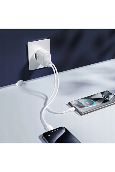 NO BRAND Încărcător de rețea Joyroom USB-C / USB-A 20W PD / QC 3.0 - Alb
