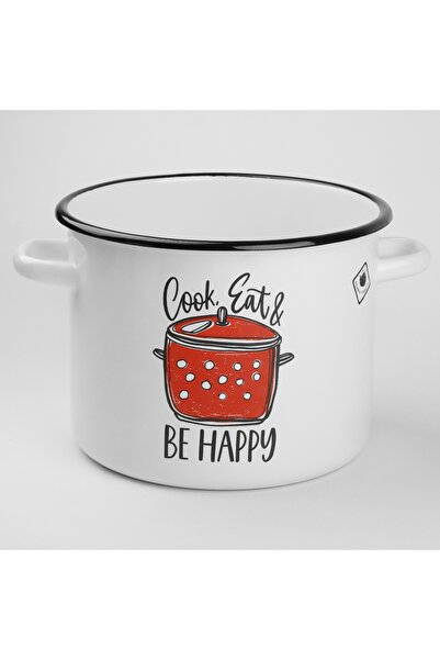 NO BRAND 5.5L VASE DE GĂTIT SIMPLE DIN EMAIL ALB TRADIȚIONAL DESIGN BE HAPPY ...