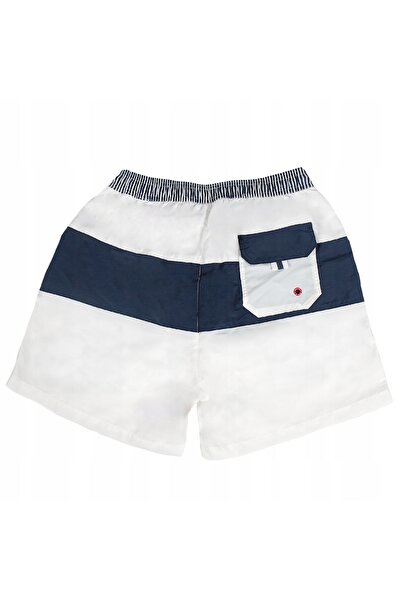NO BRAND Șorturi de baie bărbătești albe, bleumarin, XL