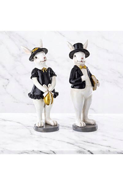 NO BRAND Set de 2 figurine de Paște Iepurele Domnul și Iepurașa