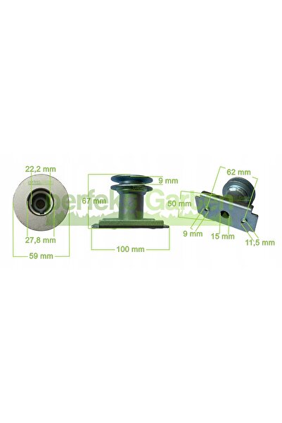 NO BRAND Butuc suport cuțit 22.2 MM + pană pentru mașină de tuns iarba / G351...