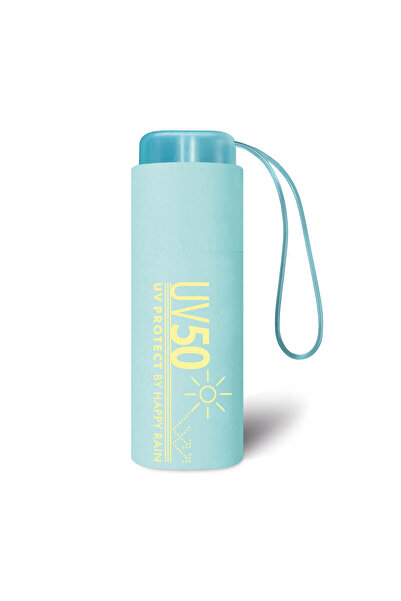 NO BRAND Umbrelă Manuală Happy Rain Ultra Mini Plată Protecție UV Aqua 45302