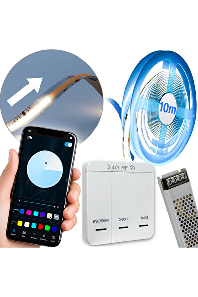 NO BRAND Bandă LED digitală COB 24V 10m, controlată prin aplicație de telefon...