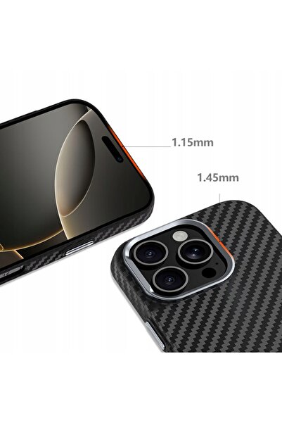 Tech-Protect Husă MagSafe Ion Carbon pentru iPhone 16 Pro Negru/Argintiu