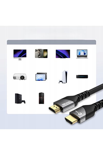 NO BRAND SOLIDNY Cablu HDMI 2.1 Certificat 8K UHD 3D, 2m, cu Fir OFC Rezistent
