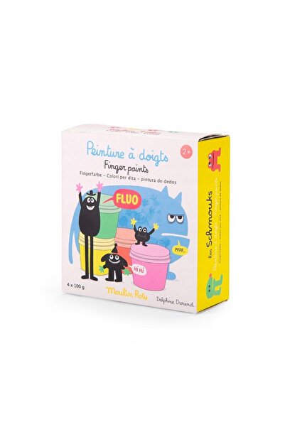 Moulin Roty Vopsele FLUO pentru pictură cu degetele 2+ / Les Schmouks 716610