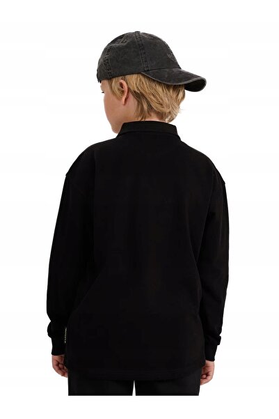 4F Tricou pentru băiat cu mânecă lungă M483 negru intens 4FJWAW25TLONM483 20S