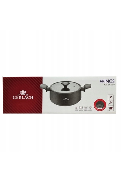 Gerlach Vas de gătit cu capac, din aluminiu, antiaderent, pentru inducție și ...