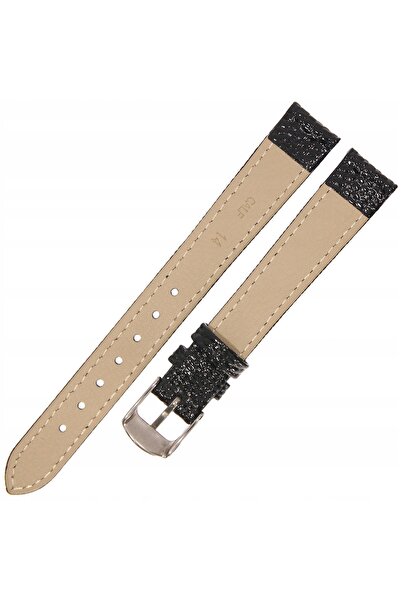 NO BRAND HORIDO 0065 - NEGRU - 14mm - Curea de ceas din piele texturată