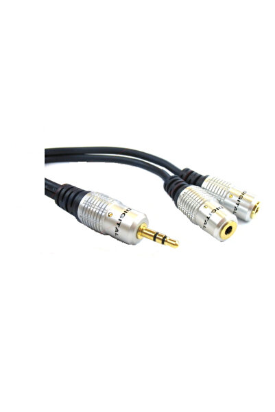 NO BRAND Cablu splitter cu mufă jack 3,5 mm la 2x mufe jack, 3m (3579)