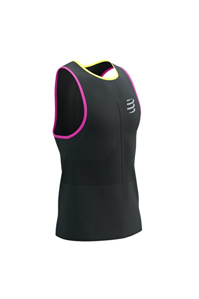NO BRAND COMPRESSPORT Tricou de alergare PRO RACING SINGLET negru/galben fluo...