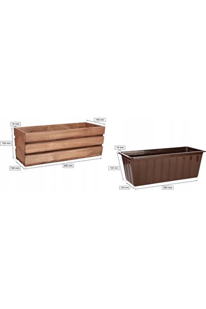NO BRAND Jardinieră din lemn pentru balcon, flori, ierburi, insert 40
