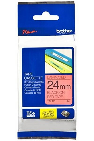 Brother Bandă adezivă tz-451 roșu negru 24mm x 8m