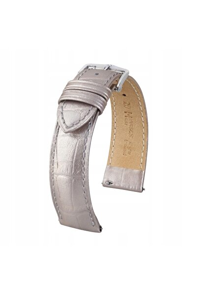 NO BRAND HIRSCH Duke M - 16mm - Argintiu - Curea de ceas din piele