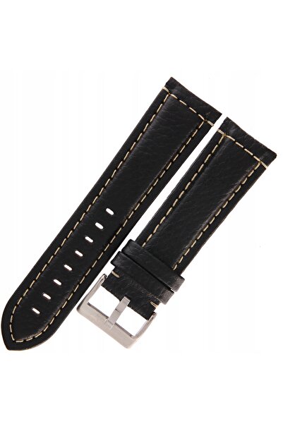 NO BRAND DILOY 394 - Negru/alb - 24mm - Curea de ceas din piele