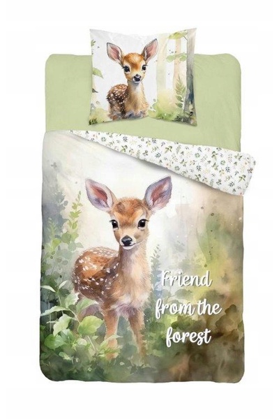 Detexpol Lenjerie de pat pentru tineri 160x200 Prietenul pădurii cu cerbii