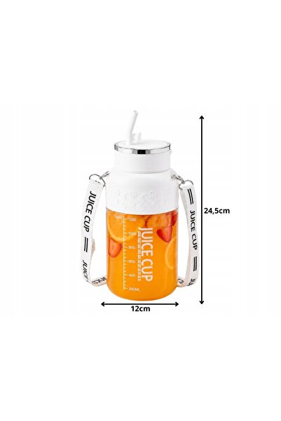 verk group Bidon blender USB 1200 ml, cană shaker pentru smoothie-uri, cu pai...