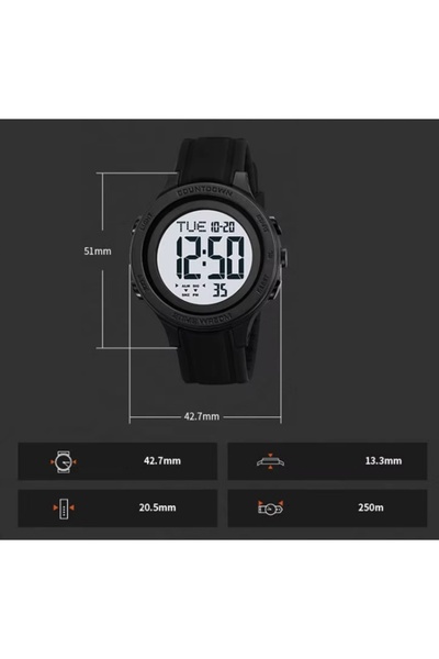 Skmei Ceas de mână bărbătesc skm.124581c.mn, ceas sport electronic multifuncț...