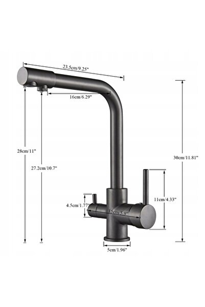 NO BRAND Filtru de apă pentru bucătărie sub dulap sub chiuvetă robinet de buc...