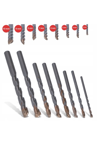 Milwaukee Set de 8 burghie pentru beton 3/4/5/6/7/8/9/10mm