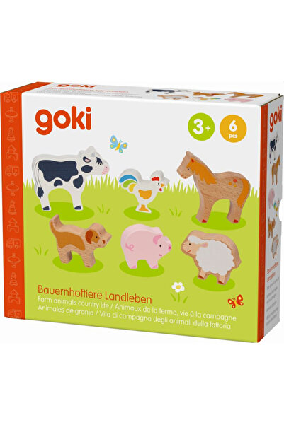 Goki Set de figurine din lemn Animale de fermă