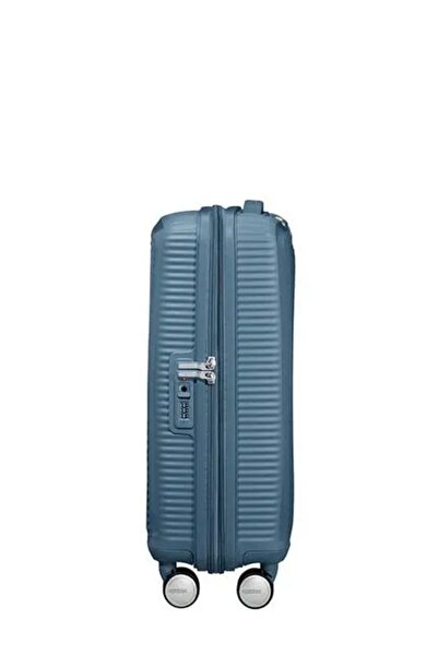 American Tourister Valiză de cabină Soundbox EXP - albastru piatră