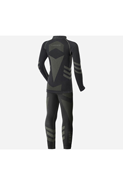 NO BRAND Lenjerie termică pentru copii KOMPLET negru / kaki 146-152