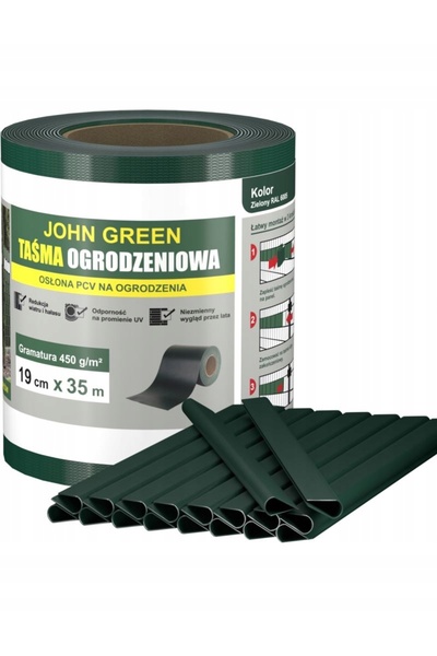 NO BRAND Bandă de gard verde pentru protecție, 19cmx35m UV+, 20 cleme