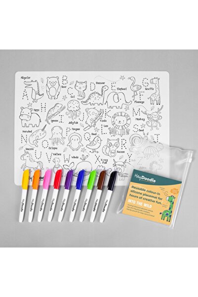 NO BRAND HeyDoodle Covoraș mare din silicon pentru colorat, format A3 – Animale
