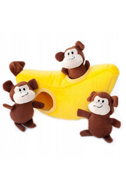 NO BRAND Tunel de pluș banană cu maimuțe ZippyPaws